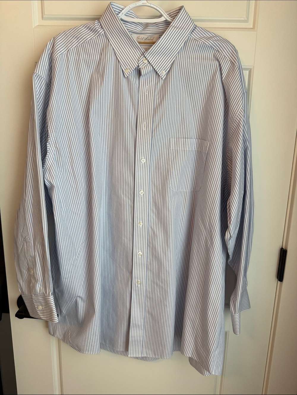 Classic Light Blue Stripe Button-Down Dress Shirt - Men's